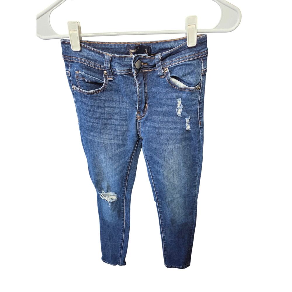 Lightly Distressed Skinny Stretch Jeans - X-Roxx - 3